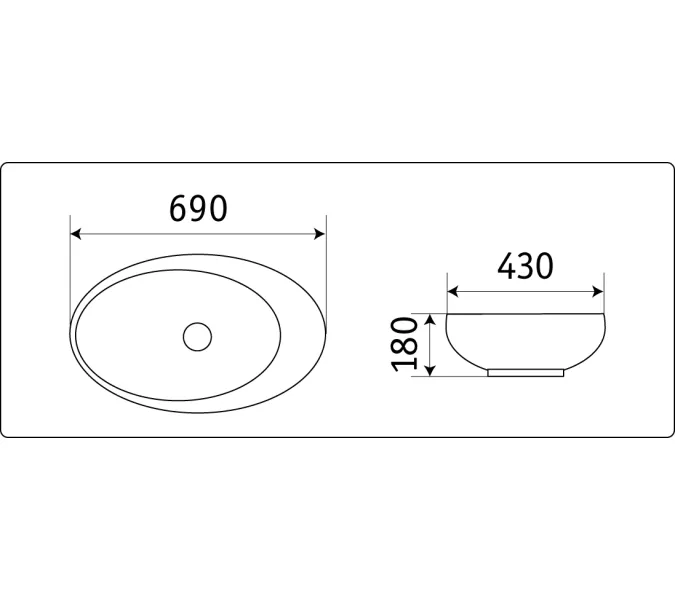 Раковина накладная нестандартная  CeramaLux NC 78456, изображение 2