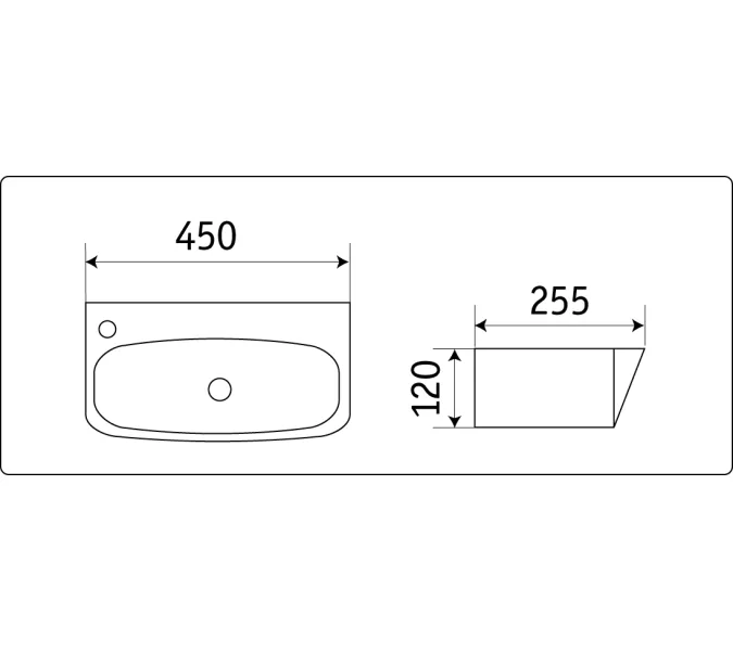 Раковина подвесная/накладная прямоугольная CeramaLux 9055, изображение 3