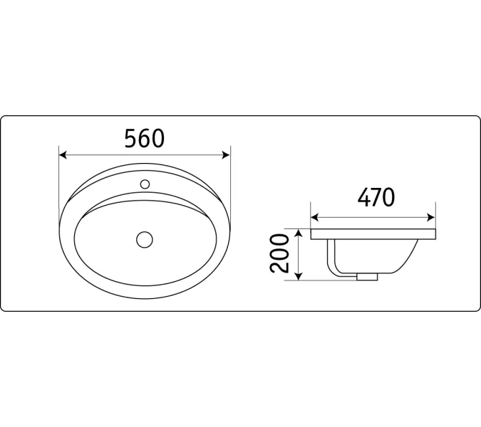 Раковина врезная овальная  CeramaLux 9413, изображение 4