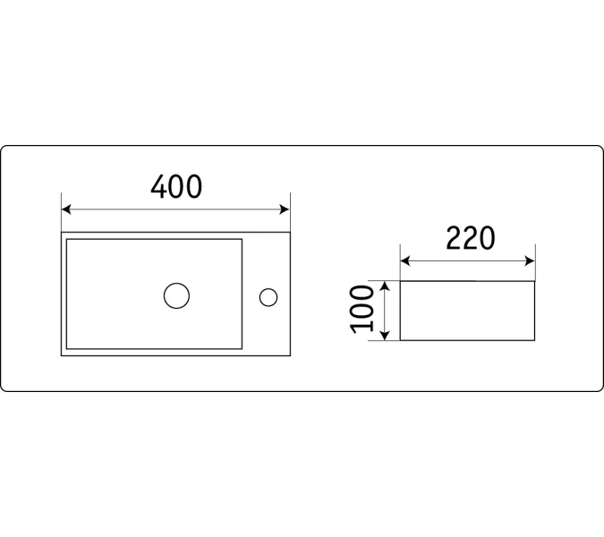 Умывальник накладной прямоугольный CeramaLux D1043, изображение 3