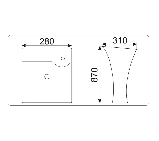 Раковина напольная нестандартная  CeramaLux M9012, изображение 5
