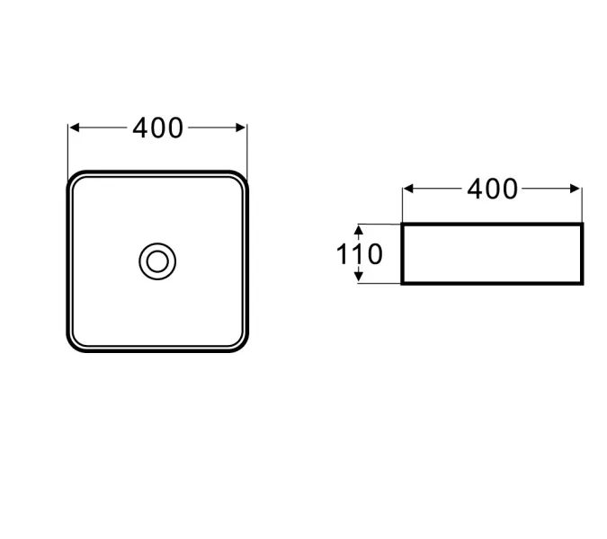 Раковина накладная прямоугольная CeramaLux  NC 1305MB, изображение 4