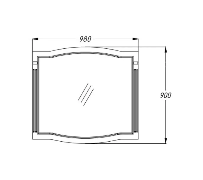 Зеркало Opadiris Лаура, Выбрать размер: 100, Выбрать цвет: Белый/хром, изображение 5