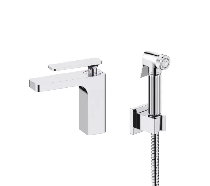 Смеситель для раковины с гигиеническим душем Timo Torne 4360/00G, Выбрать цвет: Хром