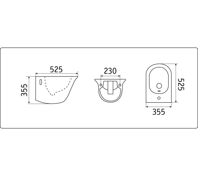 Биде подвесное CeramaLux TR-5129, изображение 2