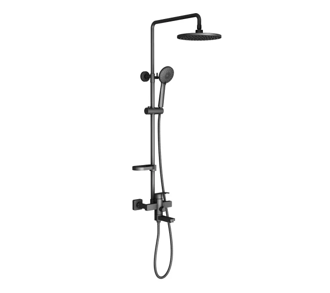 Душевая система с круглой лейкой Timo Beverly SX-1060, Выбрать цвет: Черный