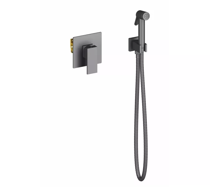 Смеситель встроенный с гигиеническим душем Timo Selene 2089/03SM, Выбрать цвет: Черный