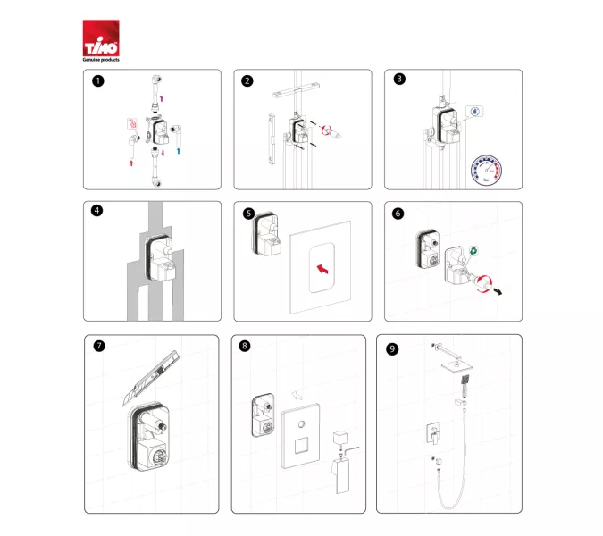 Душевая система встроенная Timo Selene SX-2069, Выбрать цвет: Хром, изображение 5