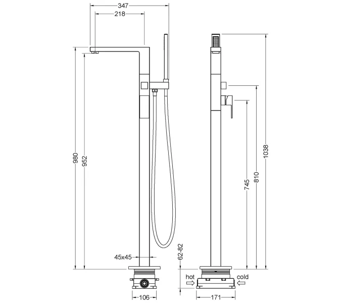 Смеситель напольный для ванны с душем Timo Selene 2210/00Y-CR, Выбрать цвет: Хром, изображение 4