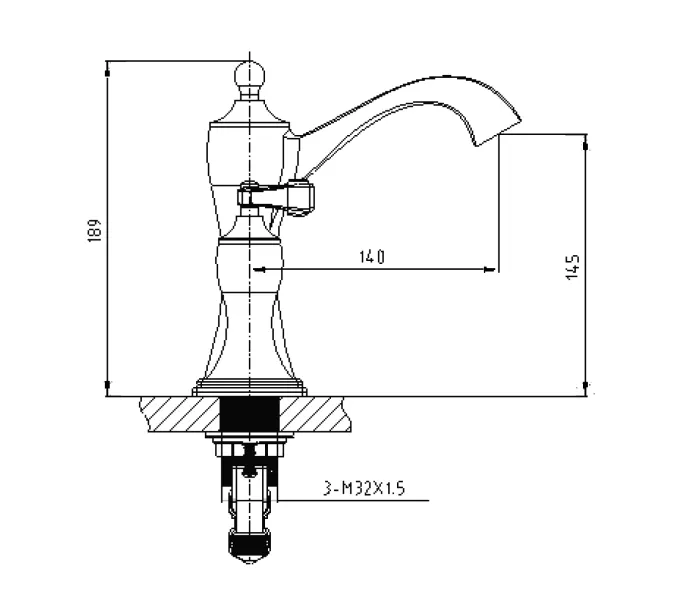 Смеситель для раковины врезной Timo Unari 7511, изображение 2