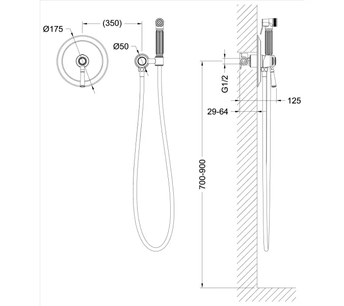 Смеситель встроенный с гигиеническим душем Timo Arisa 5309/00SM, Выбрать цвет: Хром, изображение 5