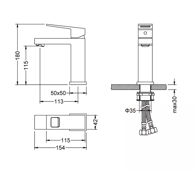 Смеситель для раковины Timo Briana 7161/03F, Выбрать цвет: Черный, изображение 4