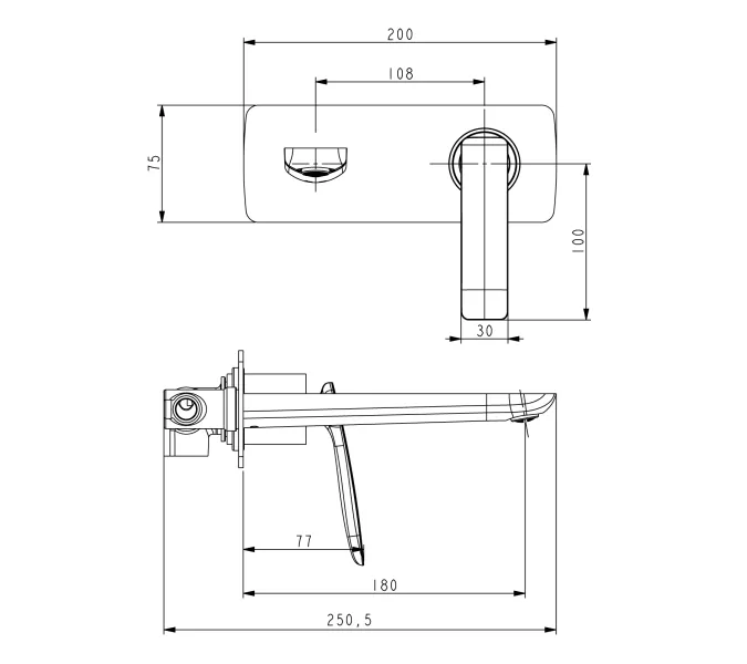 Смеситель для раковины встроенный Timo Helmi 4071/00-16SM, Выбрать цвет: Хром, изображение 2