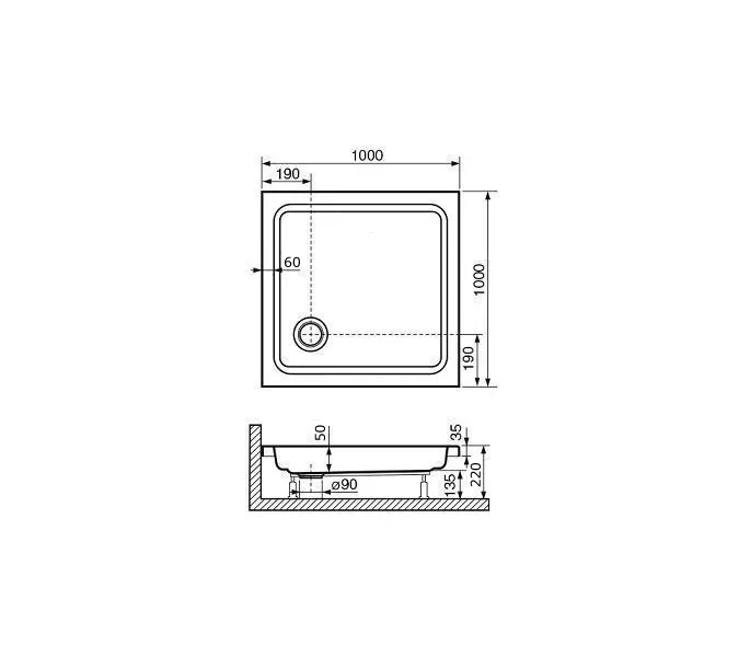 Душевой поддон квадратный RGW STYLE, Выбрать размер: 800x800, изображение 3
