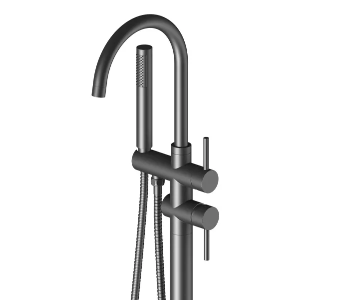 Смеситель напольный для ванны с душем Timo Saona 2300/03Y-CR, Выбрать цвет: Черный, изображение 2