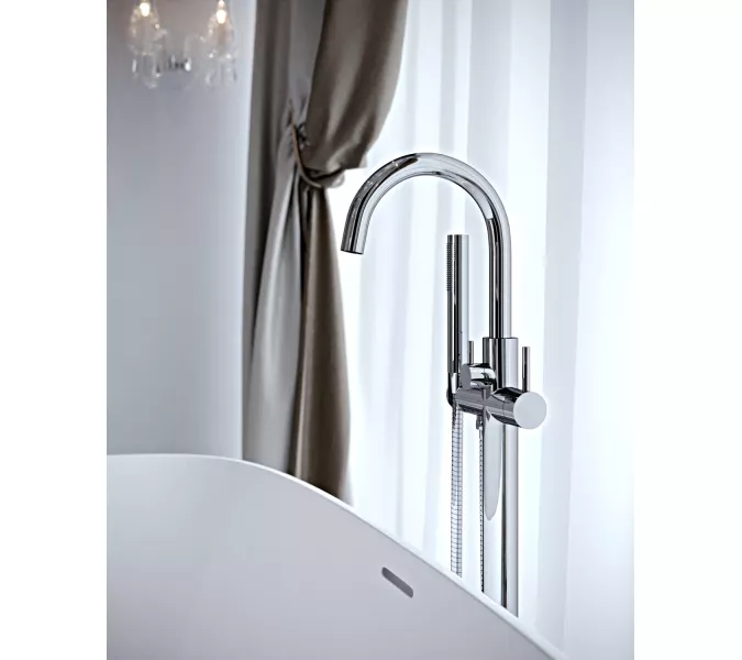 Смеситель напольный для ванны с душем Timo Saona 2310/00Y-CR, Выбрать цвет: Хром, изображение 3