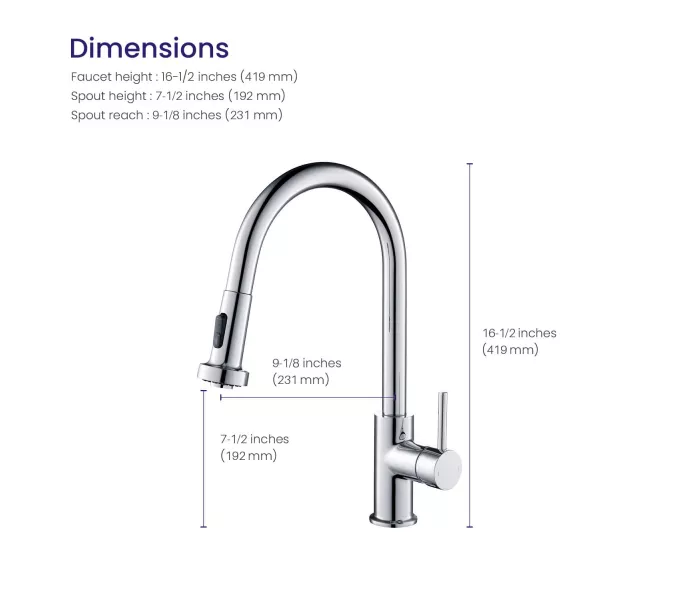 Смеситель для кухни с выдвижной лейкой Timo Saona 2316/00FL, Выбрать цвет: Хром, изображение 4