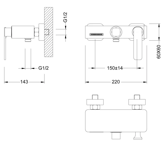 Смеситель для ванны с душем Timo Torne 4314/03Y, Выбрать цвет: Черный, изображение 6
