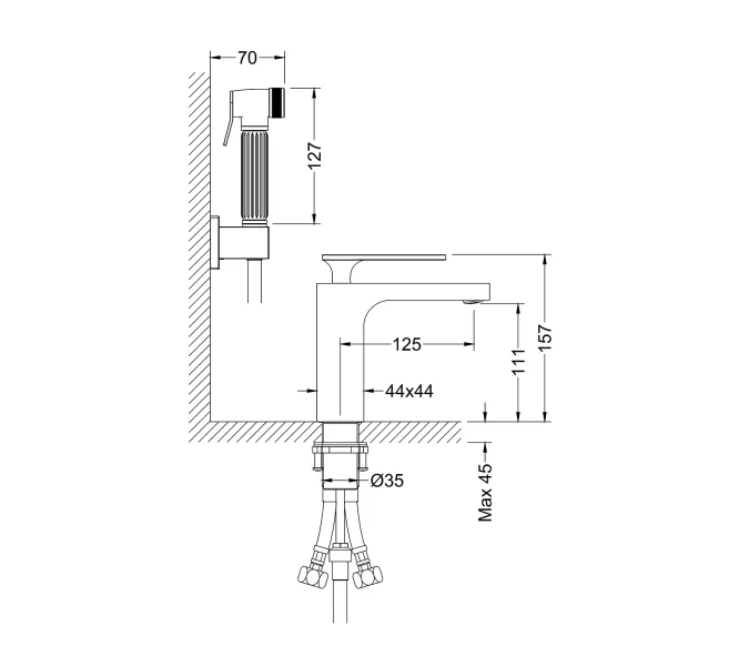 Смеситель для раковины с гигиеническим душем Timo Torne 4360/03G, Выбрать цвет: Черный, изображение 6