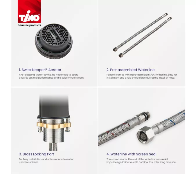 Смеситель для раковины-чаши Timo Torne 4311/03F, Выбрать цвет: Черный, изображение 6