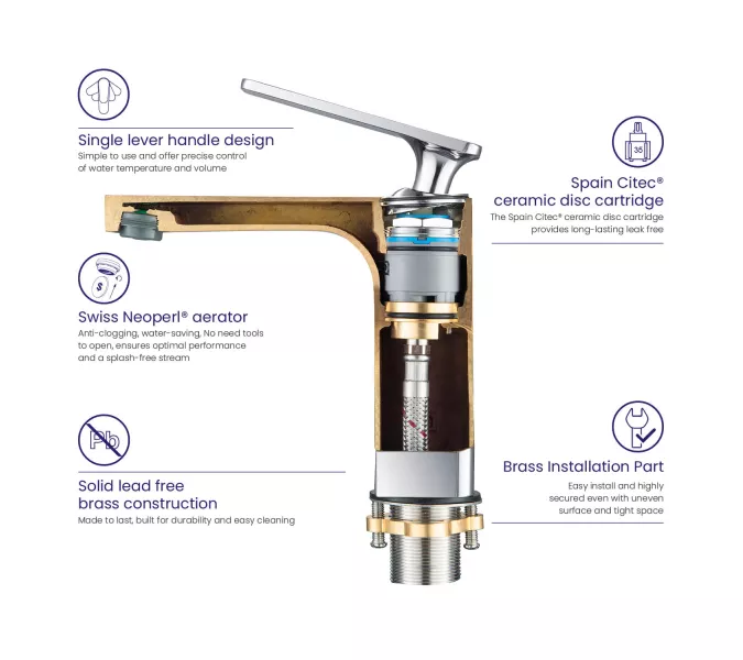 Смеситель для раковины Timo Torne 4361/03F, Выбрать цвет: Черный, изображение 6