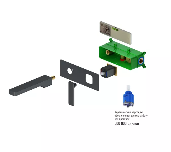 Смеситель для раковины встроенный Timo Torne 4371/03SM, Выбрать цвет: Черный, изображение 3