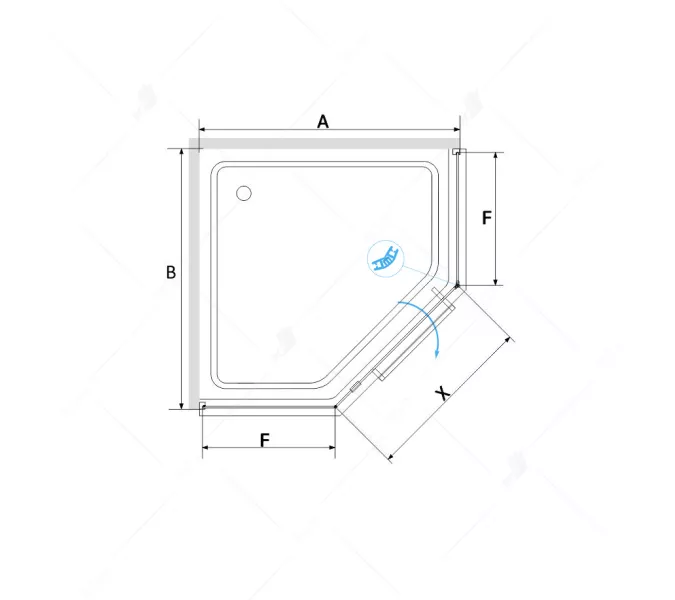 Душевой уголок RGW HO-084, Цвет стекла: прозрачное, Цвет профиля (вариация): Хром, Выбрать размер: 90x90, изображение 3