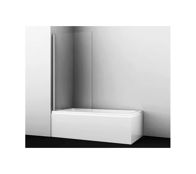 Стеклянная шторка WasserKRAFT Berkel 48P01 прозрачное/хром, Цвет стекла: прозрачное, Цвет профиля: Хром, Выбрать размер: 80, Внешний вид: без фиксатора, Ориентация: универсальная