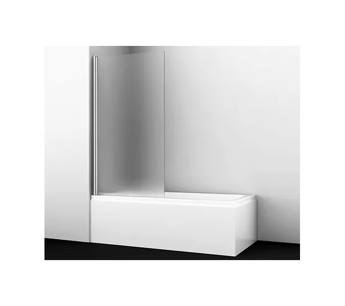 Стеклянная шторка WasserKRAFT Berkel матовая/хром, Цвет стекла: матовое, Цвет профиля: Хром, Выбрать размер: 80, Внешний вид: без фиксатора, Ориентация: левая