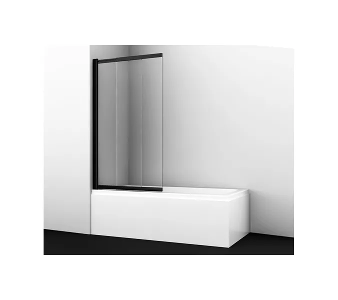 Стеклянная шторка  WasserKRAFT Dill, Цвет стекла: прозрачное, Цвет профиля: Черный, Выбрать размер: 100, Внешний вид: без фиксатора, изображение 12