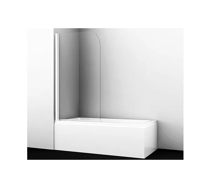 Стеклянная шторка WasserKRAFT Leine  белый, Цвет стекла: прозрачное, Цвет профиля: Белый, Выбрать размер: 80, Внешний вид: без фиксатора