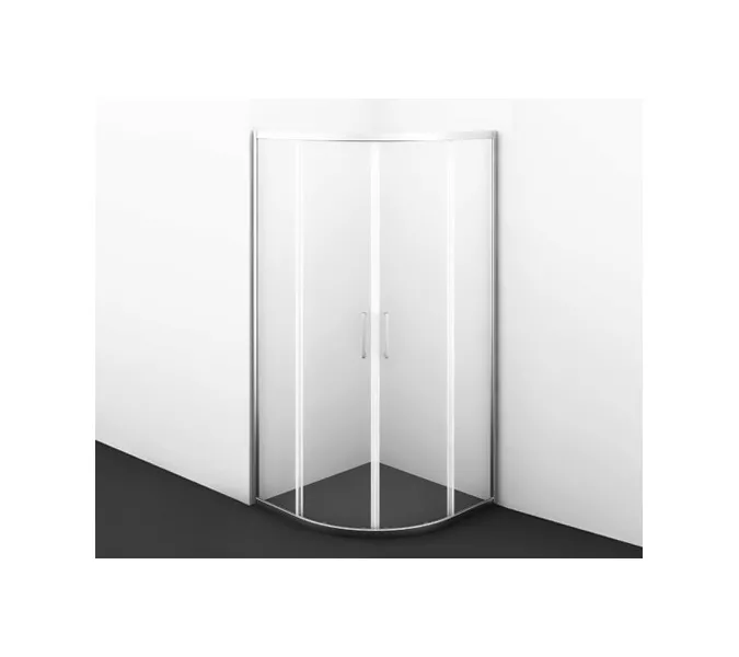 Душевой уголок полукруглый WasserKRAFT Main, Цвет стекла: прозрачное, Цвет профиля: Хром, Выбрать размер: 90х90