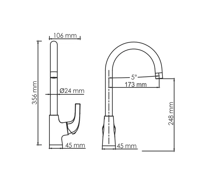 Смеситель для кухни WasserKRAFT Sauer 7107, изображение 3