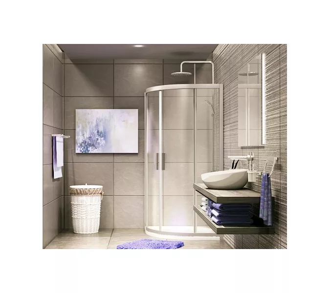 Душевой уголок полукруглый WasserKRAFT Lippe 45S00 80х80 прозрачное стекло, Цвет стекла: прозрачное, Цвет профиля: Хром, Выбрать размер: 80х80, изображение 2