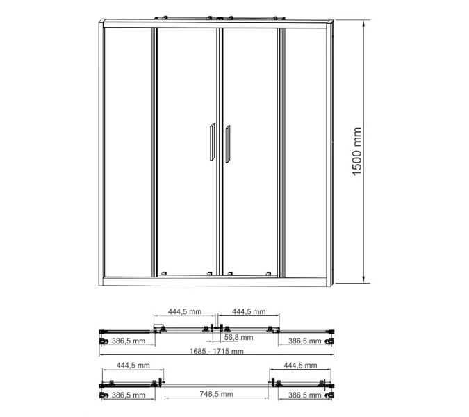 Стеклянная шторка WasserKRAFT Lippe 45S02-170   170х150, изображение 7