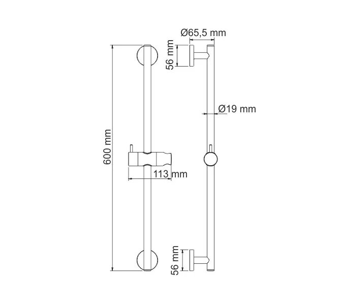 Штанга для душа  WasserKRAFT A122, изображение 3