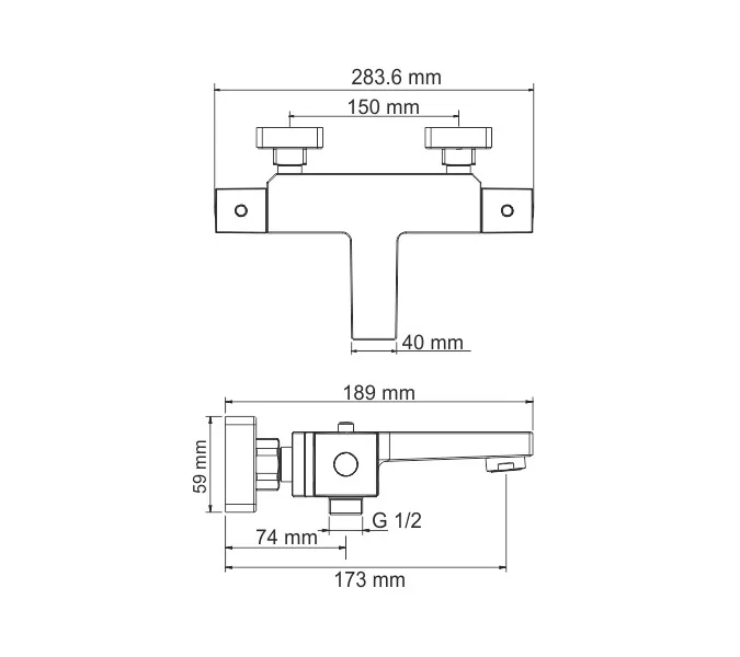 Смеситель для ванны WasserKRAFT Alme 1500 1511 Thermo, изображение 3