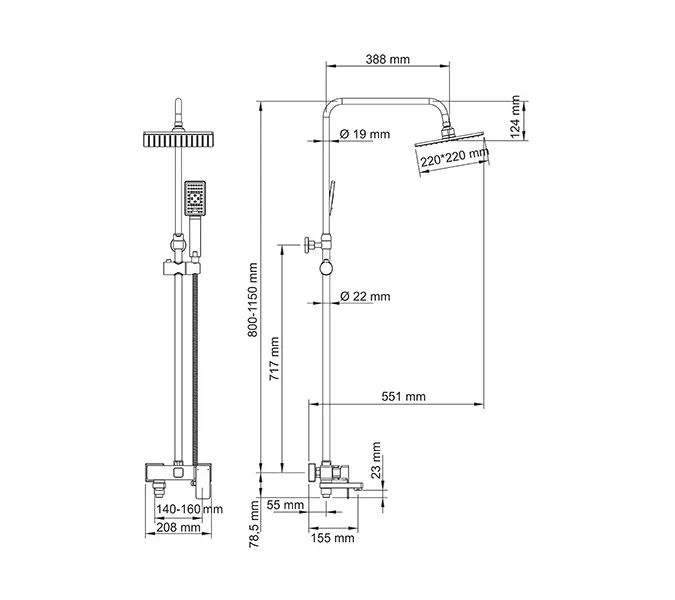 Комплект для ванны и душа  WasserKRAFT A17701, изображение 3