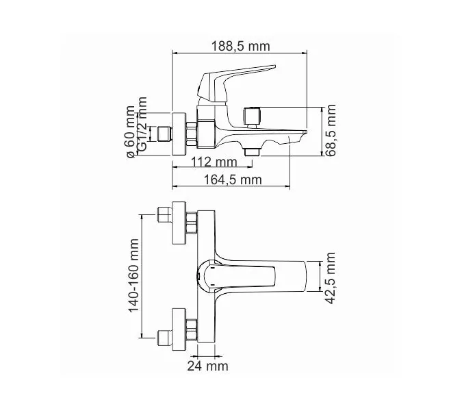 Смеситель для ванны WasserKRAFT Neime 1900 1901, изображение 3