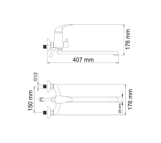 Смеситель для ванны WasserKRAFT Isen 2600 2602L, изображение 3