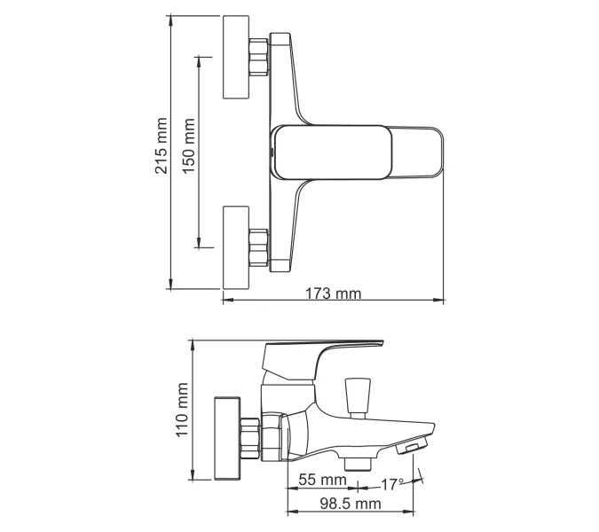 Смеситель для ванны WasserKRAFT Salm 2700 2701, изображение 2