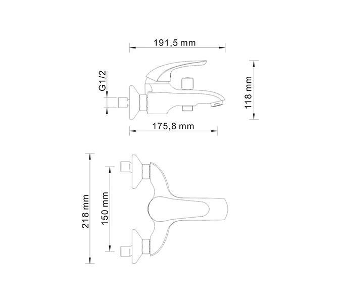 Смеситель для ванны WasserKRAFT Rossel 2800 2801, изображение 3