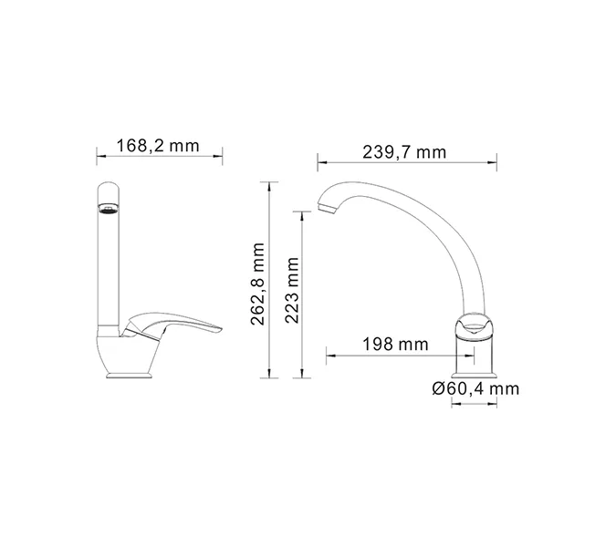 Смеситель для кухонной мойки WasserKRAFT Rossel 2800 2807, изображение 3
