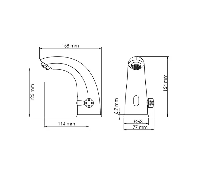 Сенсорный смеситель для умывальника WasserKRAFT Rossel 2800 2813, изображение 3