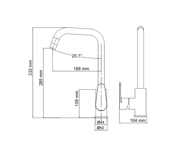 Смеситель для кухонной мойки WasserKRAFT Alz 28800 28807, изображение 2