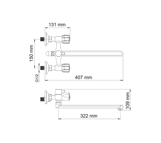 Смеситель для ванны WasserKRAFT Amper 2900 2902L, изображение 3