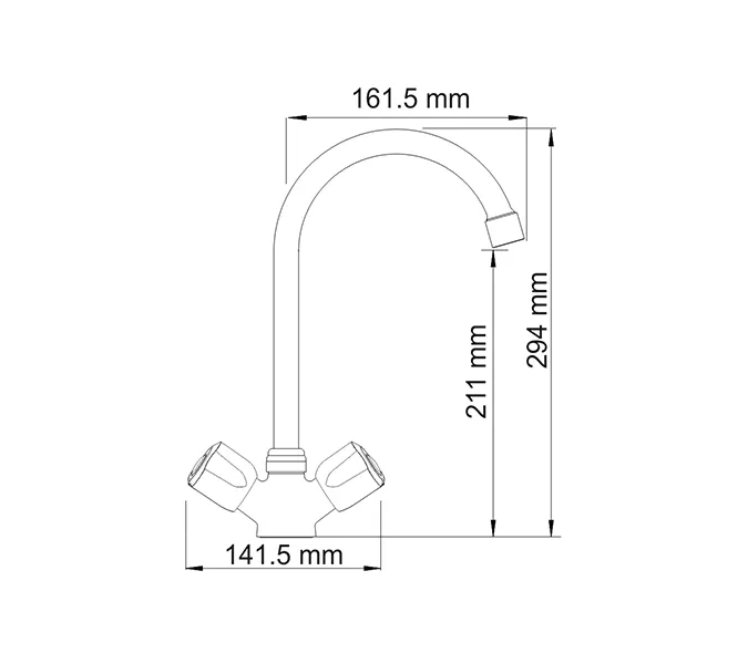 Смеситель для кухонной мойки WasserKRAFT Amper 2900 2907, изображение 3