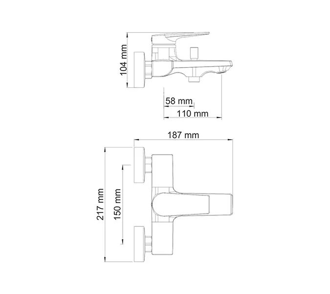 Смеситель для ванны WasserKRAFT Lopau 3200 3201, изображение 3