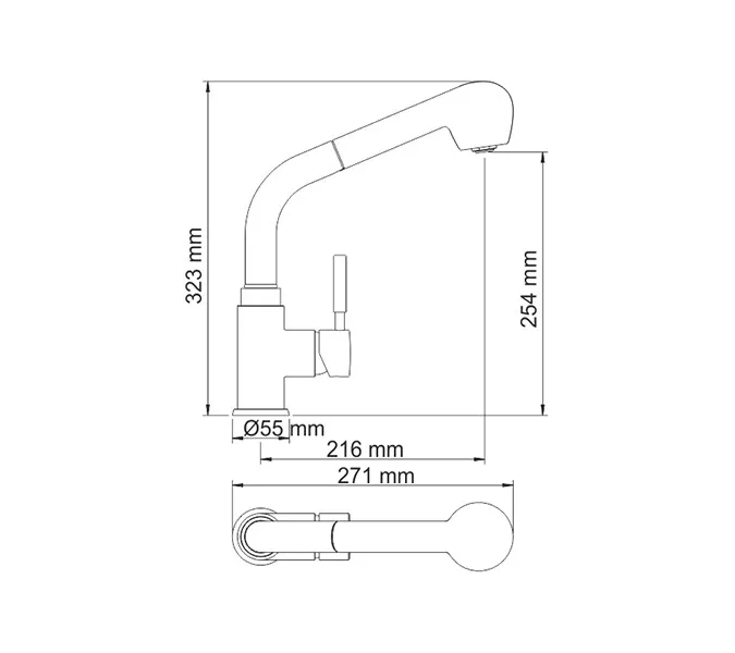 Смеситель для кухни с выдвижной лейкой WasserKRAFT Wern 4200 4266, изображение 4