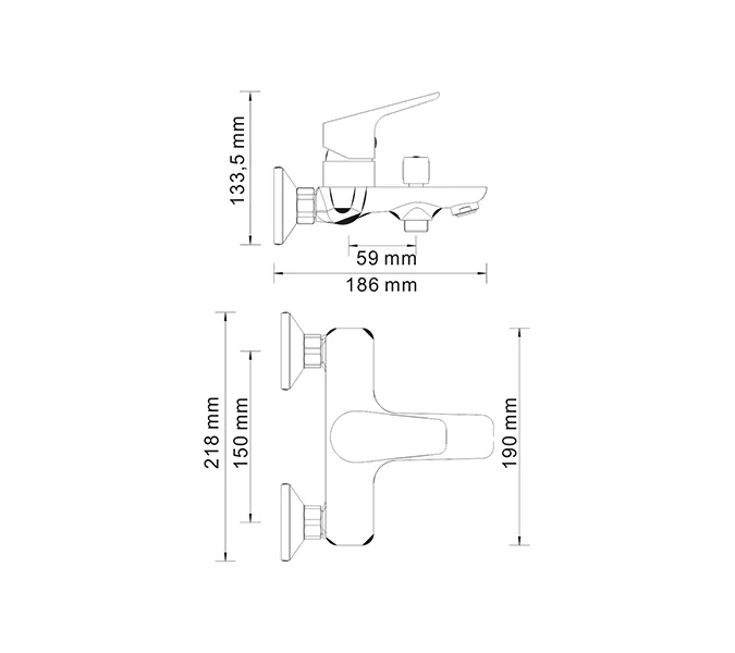 Смеситель для ванны WasserKRAFT Lippe 4500 4501, изображение 3